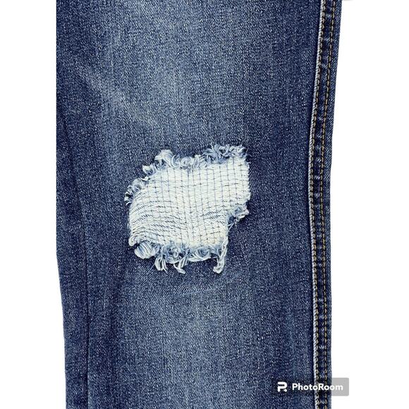 Harper Heritage Denim Jeans Blue Skinny Mid Rise Ripped Raw Hem Womens 28 - Picture 10 of 12